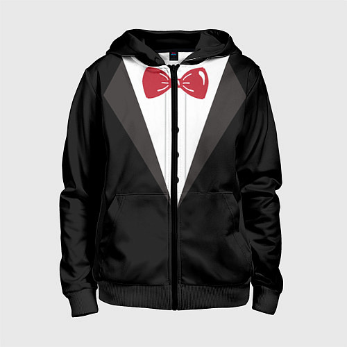 Детская толстовка на молнии Смокинг / 3D-Черный – фото 1