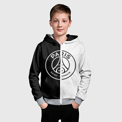 Толстовка на молнии детская ФК ПСЖ PSG BLACK & WHITE, цвет: 3D-меланж — фото 2