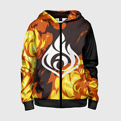 Толстовка на молнии детская PIRO ПИРО ГЕНШИН, цвет: 3D-черный