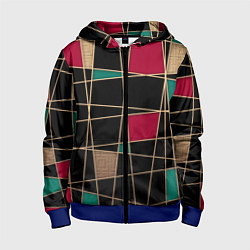 Толстовка на молнии детская Модный абстрактный узор, цвет: 3D-синий