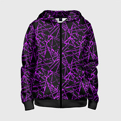 Детская толстовка на молнии Фиолетово-черный абстрактный узор