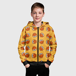 Толстовка на молнии детская Тигры паттерн, цвет: 3D-черный — фото 2