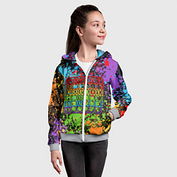 Толстовка на молнии детская POP IT БРЫЗГИ КРАСОК ПОП ИТ, цвет: 3D-меланж — фото 2