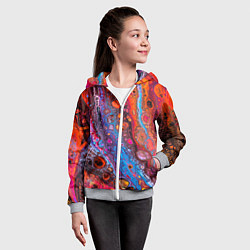 Толстовка на молнии детская Брызги на камнях, цвет: 3D-меланж — фото 2