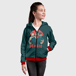 Толстовка на молнии детская Zombie, цвет: 3D-красный — фото 2