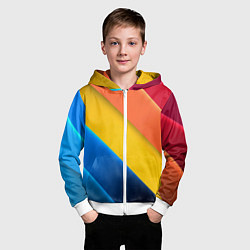 Толстовка на молнии детская Полутона и оттенки, цвет: 3D-белый — фото 2