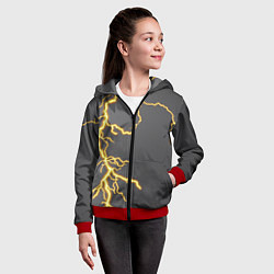 Толстовка на молнии детская Яркая молния, цвет: 3D-красный — фото 2