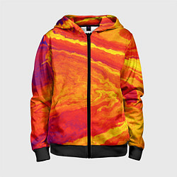 Толстовка на молнии детская ПЯТНО ЮПИТЕРА ОРАНЖЕВЫЙ ГРАНЖ, цвет: 3D-черный