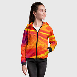 Толстовка на молнии детская ПЯТНО ЮПИТЕРА ОРАНЖЕВЫЙ ГРАНЖ, цвет: 3D-черный — фото 2