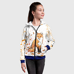 Толстовка на молнии детская ЛИСА В ЛИСТЬЯХ ОСЕННЕЕ НАСТРОЕНИЕ FOX IN THE FORES, цвет: 3D-синий — фото 2