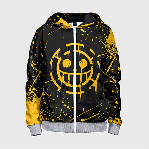 Детская толстовка на молнии ONE PIECE PIRATES ВАН ПИС ПИРАТЫ ЖЁЛТЫЙ / 3D-Меланж – фото 1