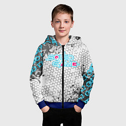 Толстовка на молнии детская Игра в кальмара, цвет: 3D-синий — фото 2
