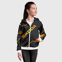 Толстовка на молнии детская Skoda Gold Шкода, цвет: 3D-белый — фото 2