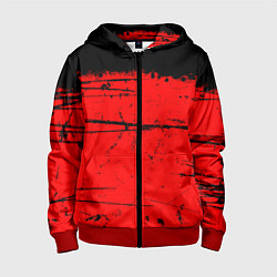 Детская толстовка на молнии КРАСНЫЙ ГРАНЖ RED GRUNGE