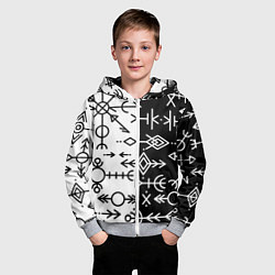 Толстовка на молнии детская ДРЕВНИЕ СЛАВЯНСКИЕ РУНЫ, цвет: 3D-меланж — фото 2