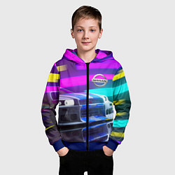 Толстовка на молнии детская NISSAN GT-R SKYLINE, цвет: 3D-синий — фото 2