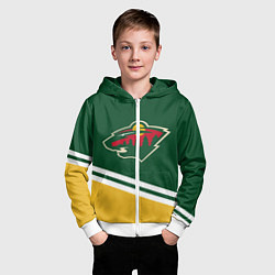 Толстовка на молнии детская Minnesota Wild NHL, цвет: 3D-белый — фото 2