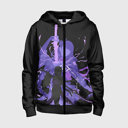Детская толстовка на молнии Genshin Impact Raiden / 3D-Черный – фото 1