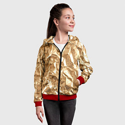 Толстовка на молнии детская Мятая Фольга, цвет: 3D-красный — фото 2