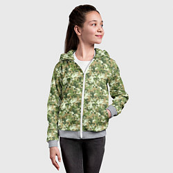 Толстовка на молнии детская Лягушки камуфляж, цвет: 3D-меланж — фото 2