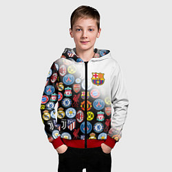 Толстовка на молнии детская FC BARCELONA LOGOBOMBING, цвет: 3D-красный — фото 2