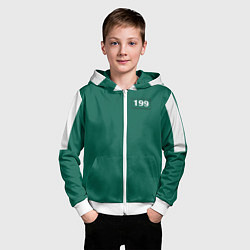 Толстовка на молнии детская Как в Игре в Кальмара Игрок 199 Али Абдул, цвет: 3D-белый — фото 2