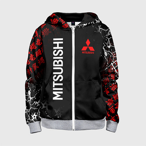Детская толстовка на молнии MITSUBISHI SAMURAI JAPAN STYLE ИЕРОГЛИФЫ / 3D-Меланж – фото 1