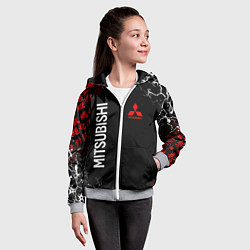 Толстовка на молнии детская MITSUBISHI SAMURAI JAPAN STYLE ИЕРОГЛИФЫ, цвет: 3D-меланж — фото 2