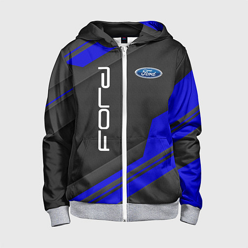 Детская толстовка на молнии Ford Форд авто / 3D-Меланж – фото 1