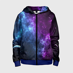 Толстовка на молнии детская NEON GALAXY НЕОНОВЫЙ КОСМОС, цвет: 3D-синий