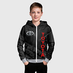 Толстовка на молнии детская TOYOTA SPORT ГЕОМЕТРИЯ, цвет: 3D-меланж — фото 2