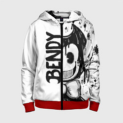 Толстовка на молнии детская BENDY - БЕНДИ БРЫЗГИ КРАСКИ, цвет: 3D-красный