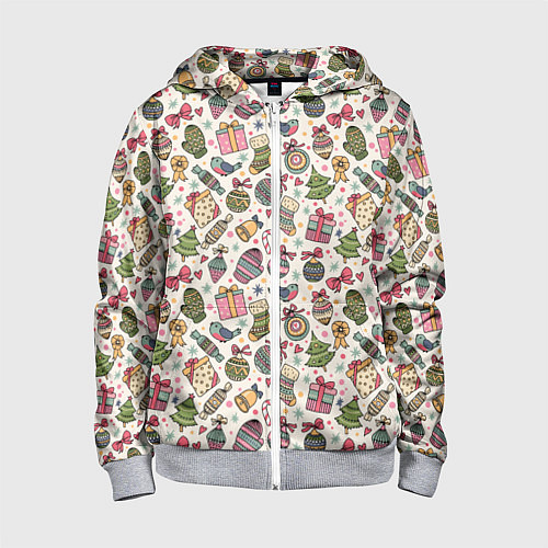 Детская толстовка на молнии Christmas Background / 3D-Меланж – фото 1