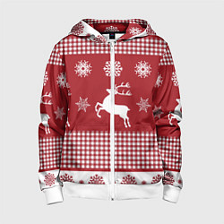 Детская толстовка на молнии Узор с оленями