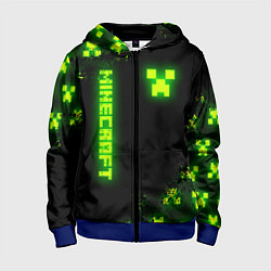 Детская толстовка на молнии MINECRAFT NEON LOGO CREEPER