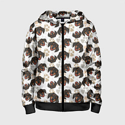 Детская толстовка на молнии Такса Dachshund Dog