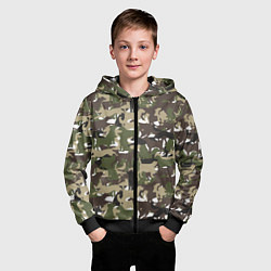 Толстовка на молнии детская Камуфляж из Собак Camouflage, цвет: 3D-черный — фото 2