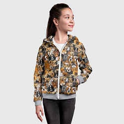 Толстовка на молнии детская Собаки Разные Породы, цвет: 3D-меланж — фото 2
