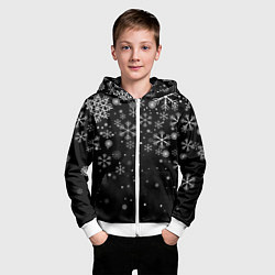 Толстовка на молнии детская Снежинки - С Новый год, цвет: 3D-белый — фото 2