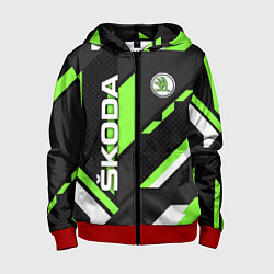 Детская толстовка на молнии ШКОДА ГЕОМЕТРИЯ ЛИНИИ SKODA GEOMETRY SPORT