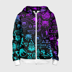 Детская толстовка на молнии ВЕДЬМАК ЛОГОБОМБИНГ НЕОН