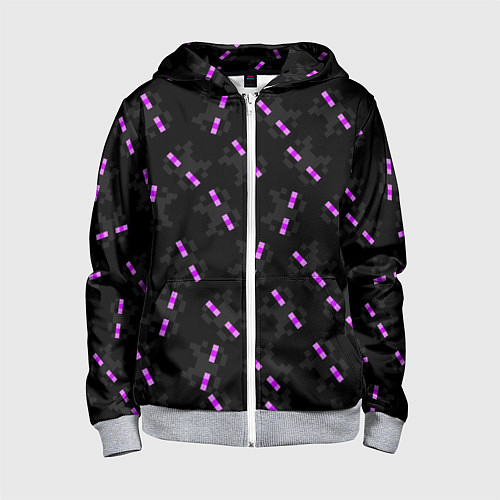 Детская толстовка на молнии ЛИЦО ЭНДЕРМЕНА, МАЙНКРАФТ / 3D-Меланж – фото 1