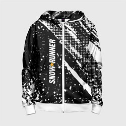 Толстовка на молнии детская SnowRunner Logo, цвет: 3D-белый