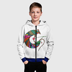 Толстовка на молнии детская Броненосец, цвет: 3D-синий — фото 2