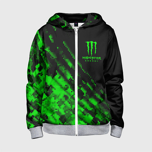 Детская толстовка на молнии Monster Energy Текстура / 3D-Меланж – фото 1