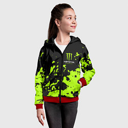 Толстовка на молнии детская Monster Energy green, цвет: 3D-красный — фото 2