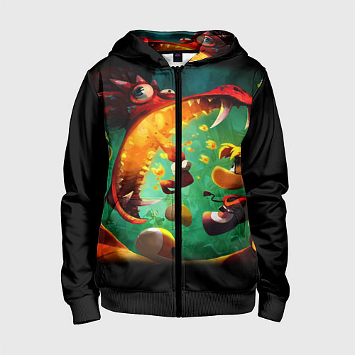 Детская толстовка на молнии Rayman Legend / 3D-Черный – фото 1