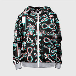 Толстовка на молнии детская ТОКИЙСКИЕ МСТИТЕЛИ ГЛИТЧ, GLITCH, цвет: 3D-меланж