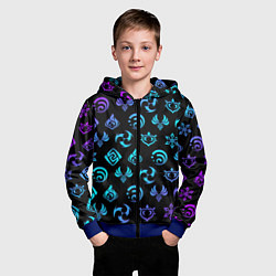 Толстовка на молнии детская NEON SYMBOL HERO GENSHIN IMPACT, цвет: 3D-синий — фото 2