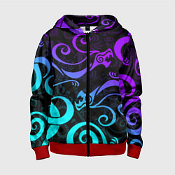 Детская толстовка на молнии НЕОНОВОЕ ТАТУ ДРАКЕНА УЗОР